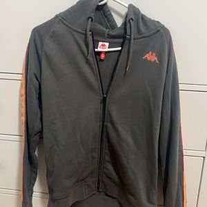 Kappa zipper sweater, medium, dark grey